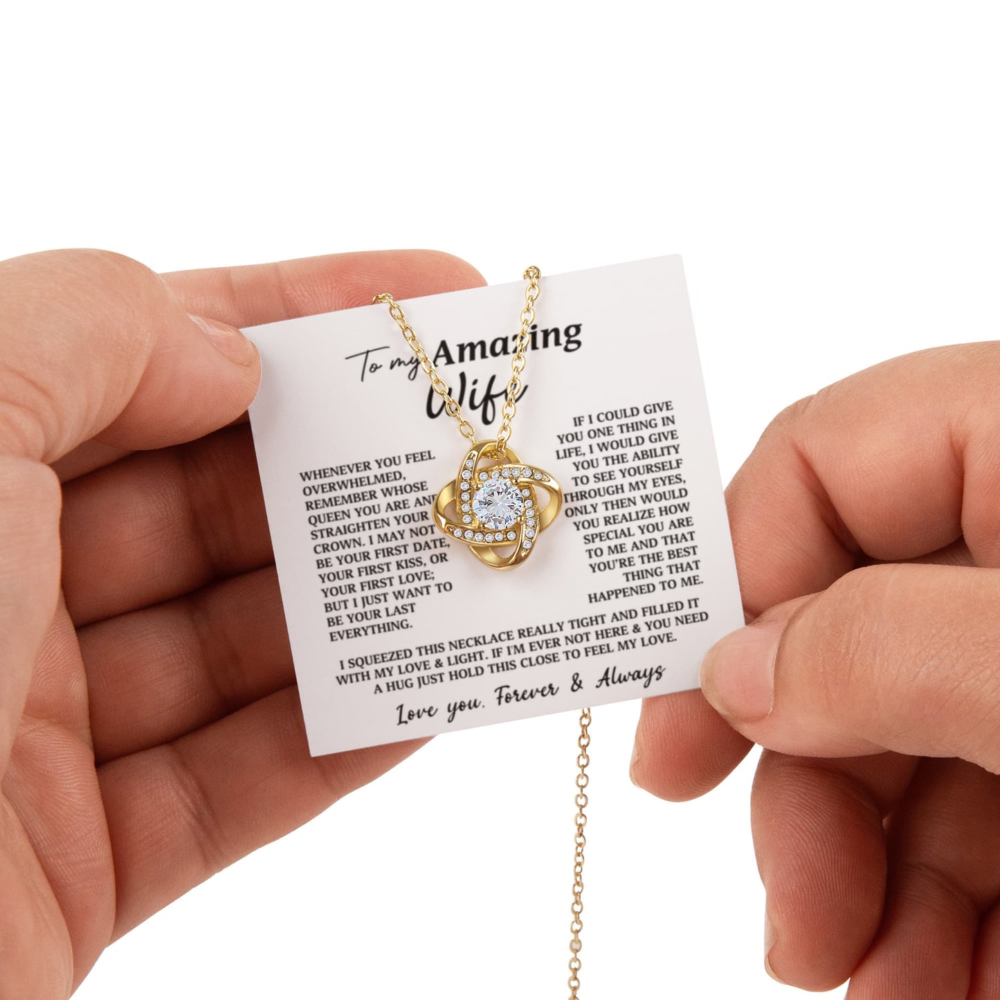 To My Amazing Wife Rotating Rose & Necklace Gift Set