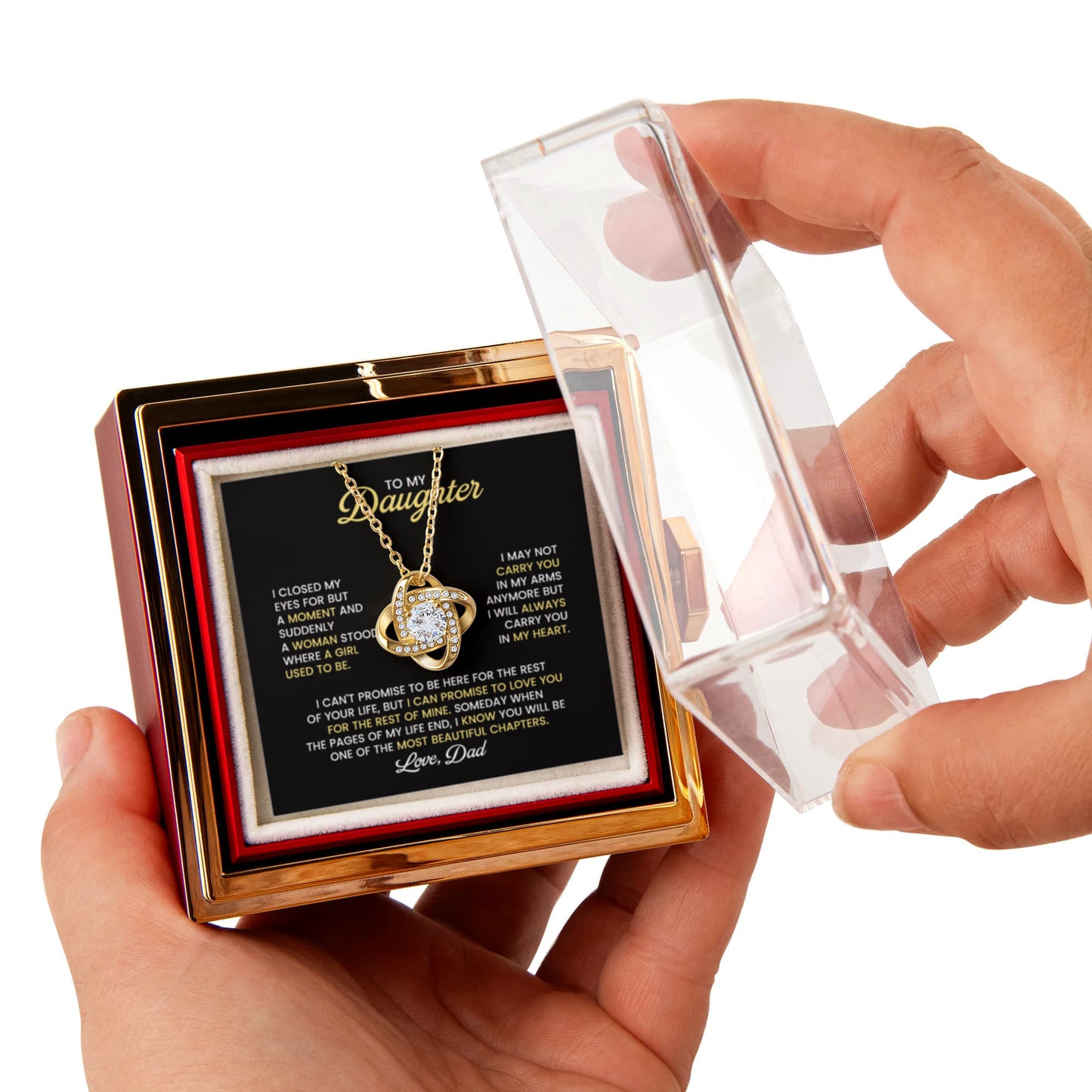 Daughter Necklace From Dad Rose Gift Set