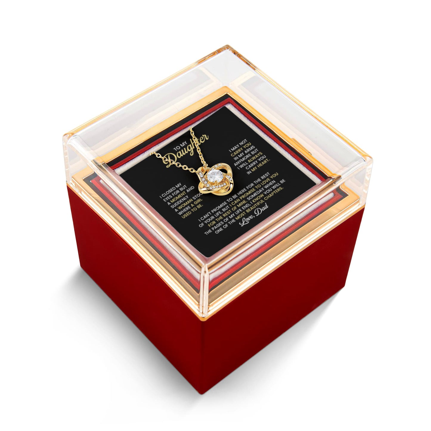 Daughter Necklace From Dad Rose Gift Set