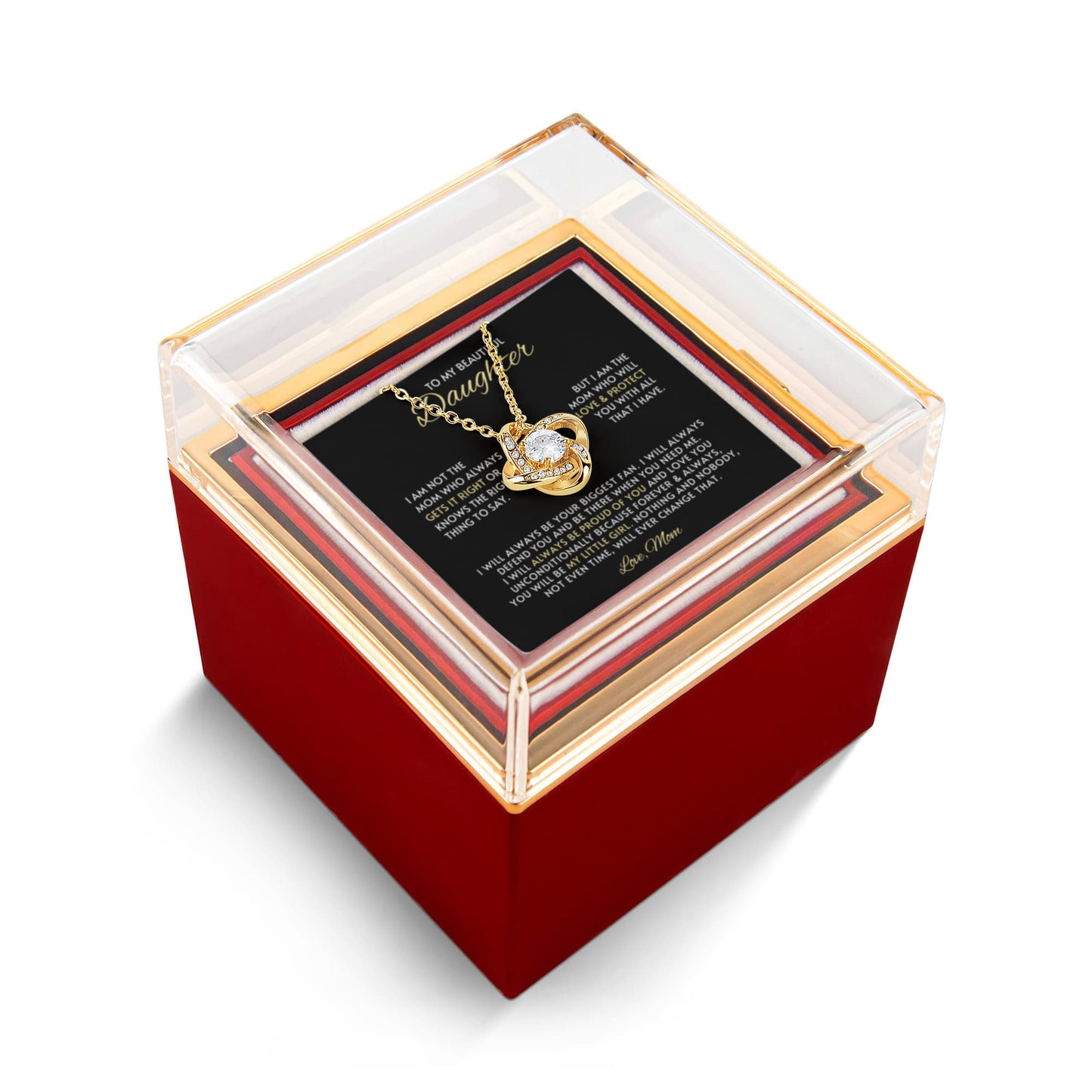 Daughter Necklace From Mom Rose Gift Set