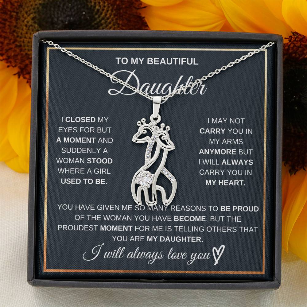 Daughter Giraffe Necklace from Mom or Dad-[Heartfelt Family Gift]