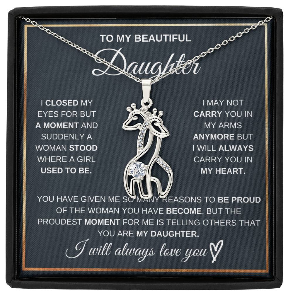 Daughter Giraffe Necklace from Mom or Dad-[Heartfelt Family Gift]