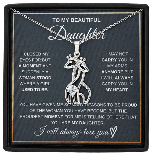 Daughter Giraffe Necklace from Mom or Dad-[Heartfelt Family Gift]