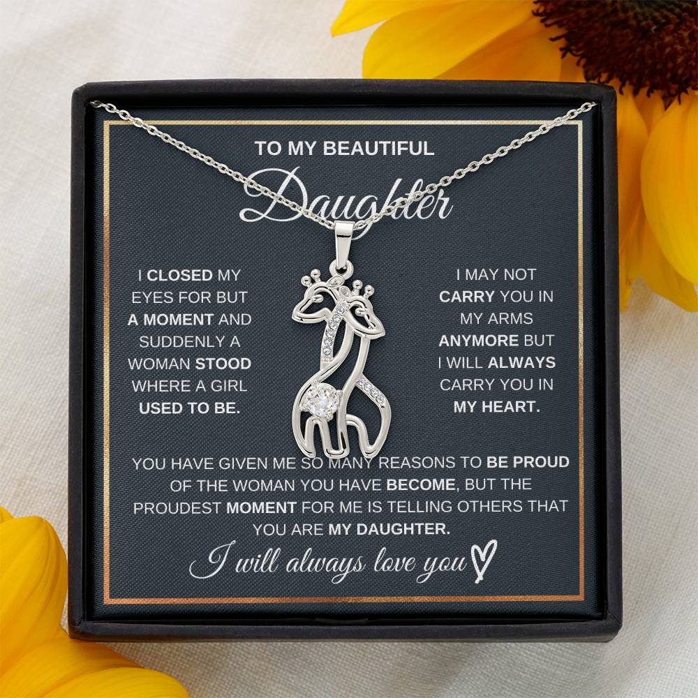 Daughter Giraffe Necklace from Mom or Dad-[Heartfelt Family Gift]