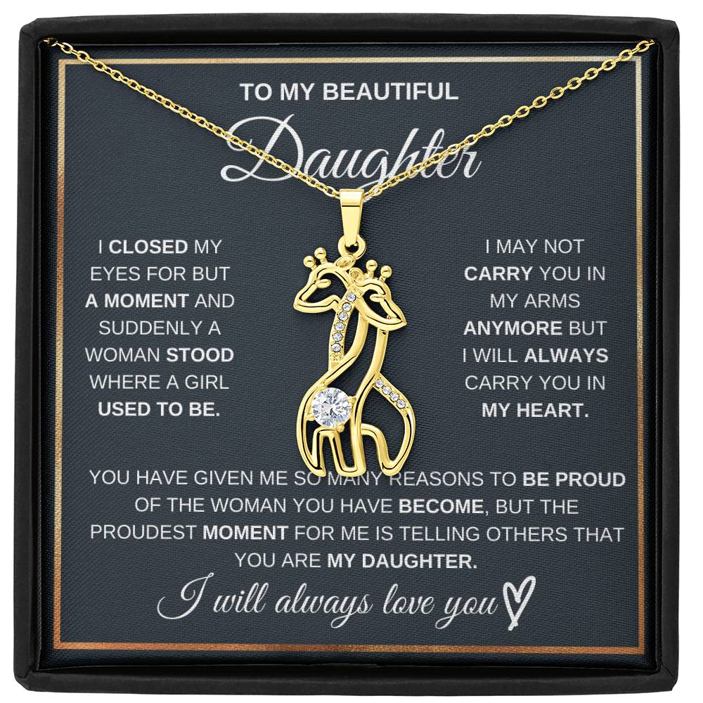 Daughter Giraffe Necklace from Mom or Dad-[Heartfelt Family Gift]