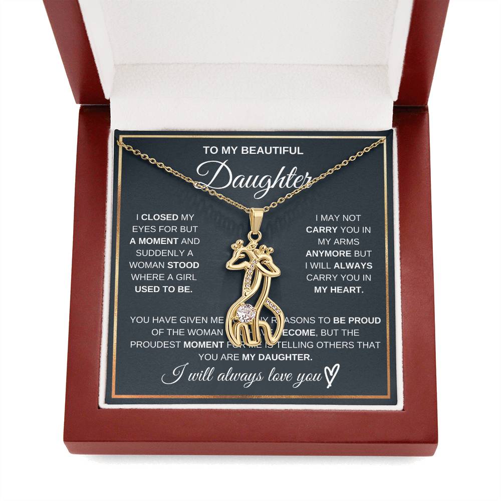 Daughter Giraffe Necklace from Mom or Dad-[Heartfelt Family Gift]