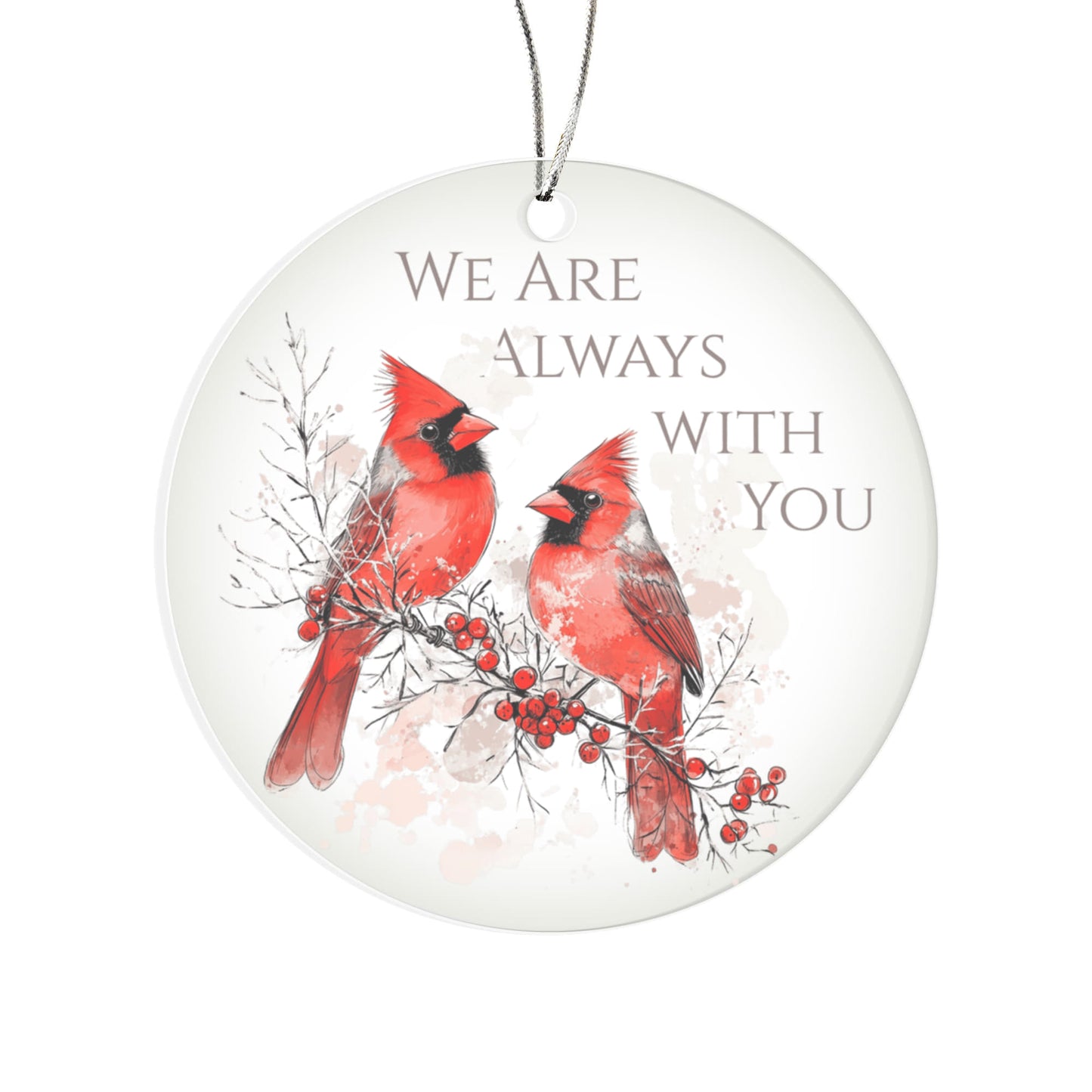 Cardinal Round Acrylic Christmas Ornament