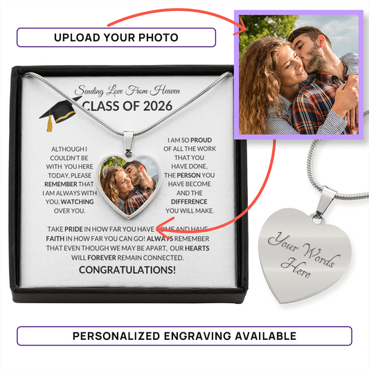 Class of 2026 Graduation Memorial Photo Necklace