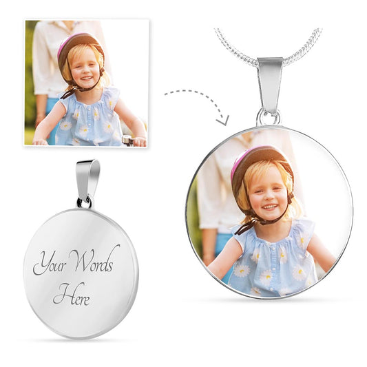 Personalized Photo Necklace with Engraving