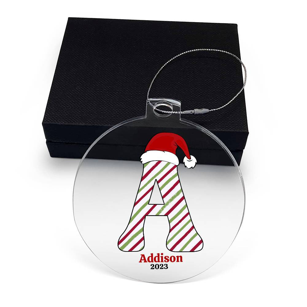 Personalized Initial Christmas Ornament - Customizable Name Holiday Decoration