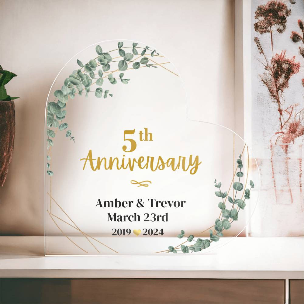 5th Wedding Anniversary Plaque-[Heartfelt Family Gift]