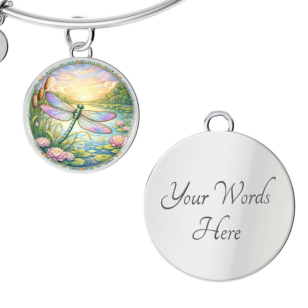 Dragonfly Personalized Engraved Necklace Bracelet or Keychain