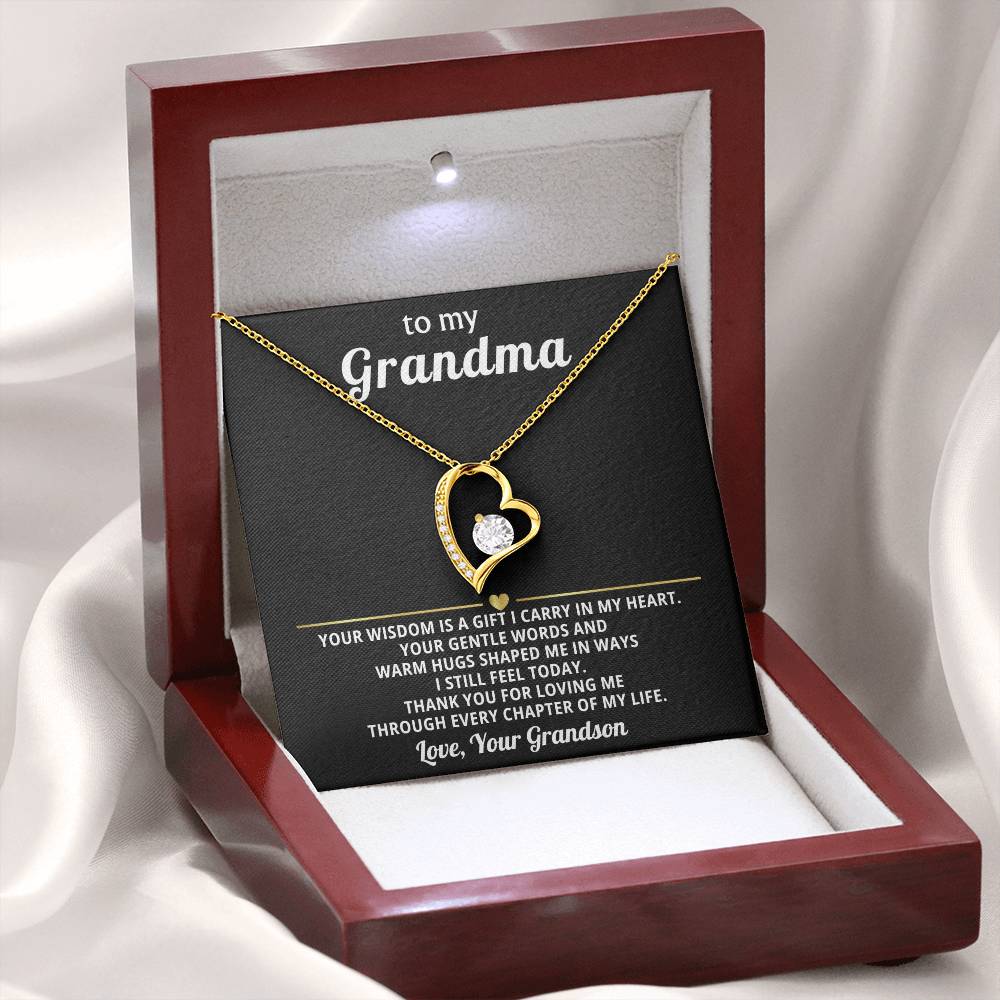 To My Grandma Necklace Gift from Granddaughter or Grandson