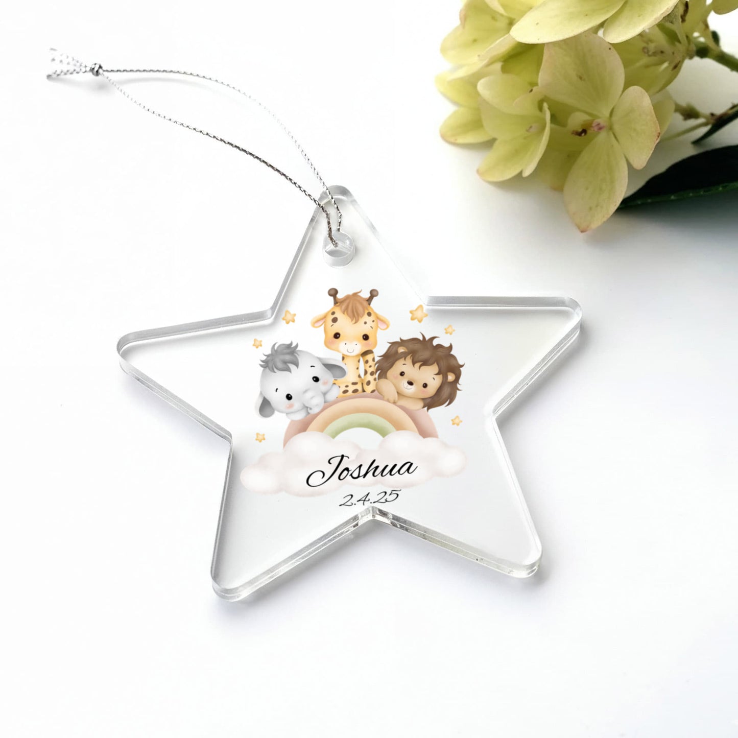 Baby Safari Animal Heart Ornament