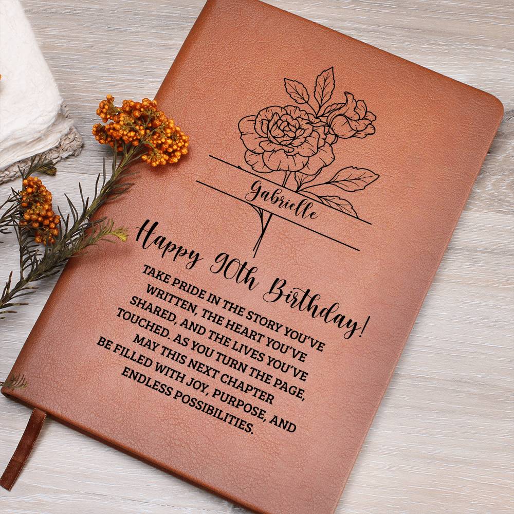 90th Birthday Birth Flower Journal
