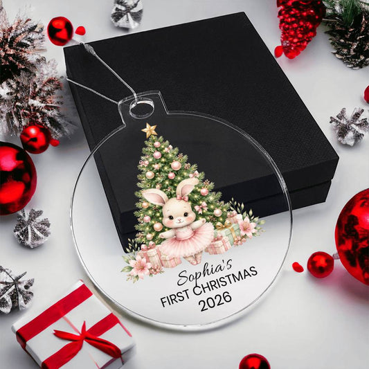 Ballet Bunny Kids Christmas Ornament
