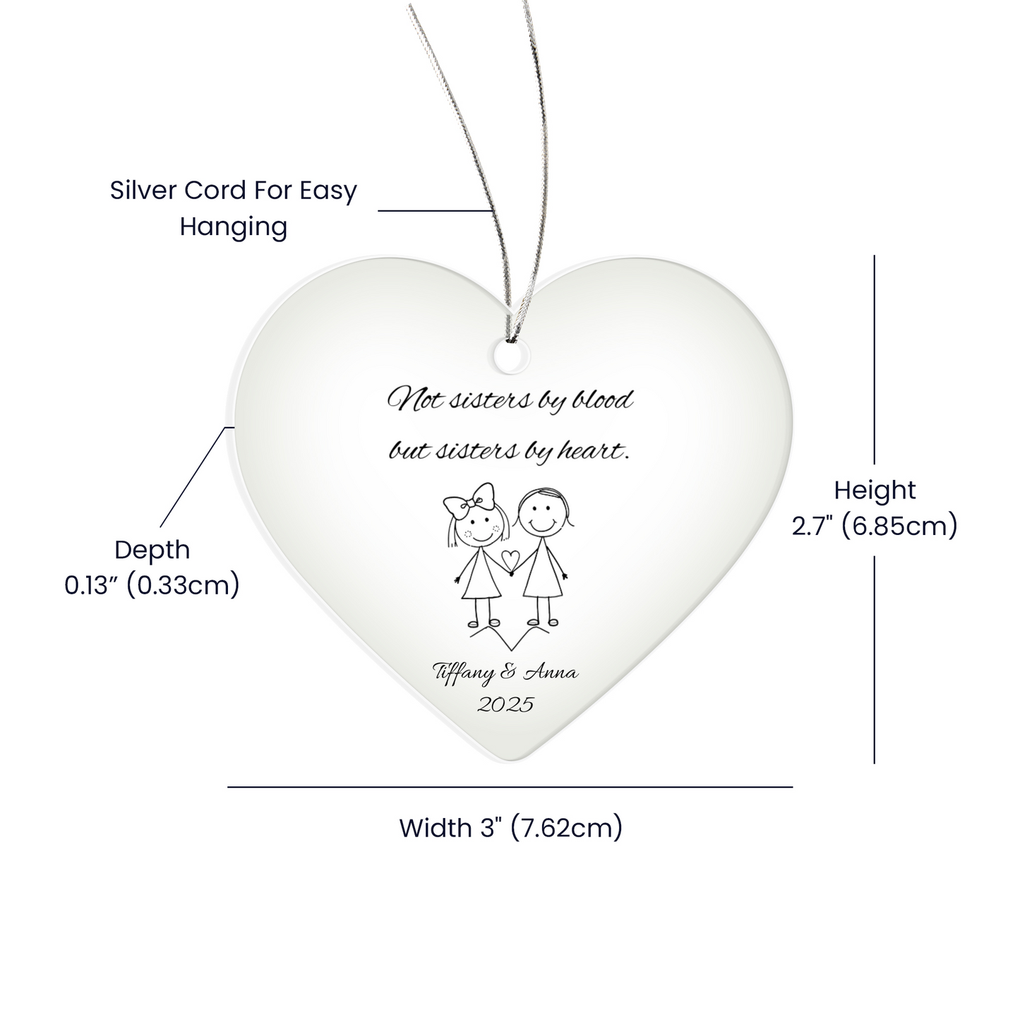 Not Sisters by Blood but Sisters by Heart, Soul Sister Ornament