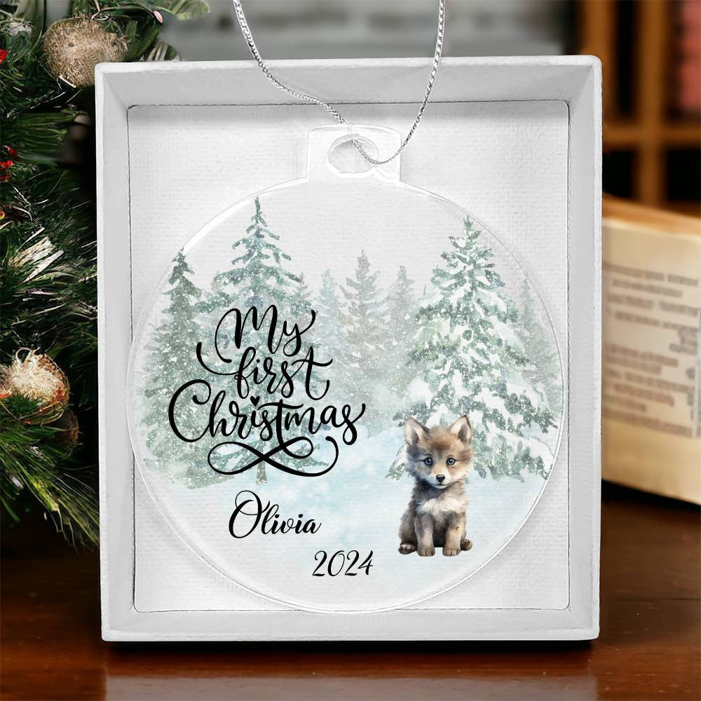 Baby 1st Christmas Fox Acrylic Ornament-[Heartfelt Family Gift]