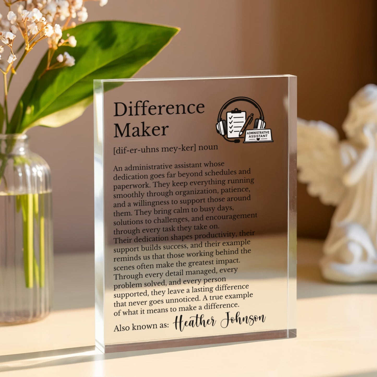 Administrative Assistant Difference Maker Plaque
