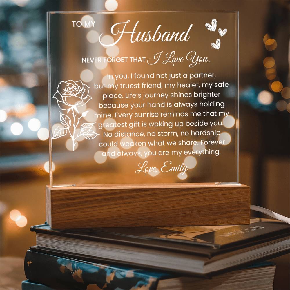Romantic Acrylic Gift Plaque for Husband