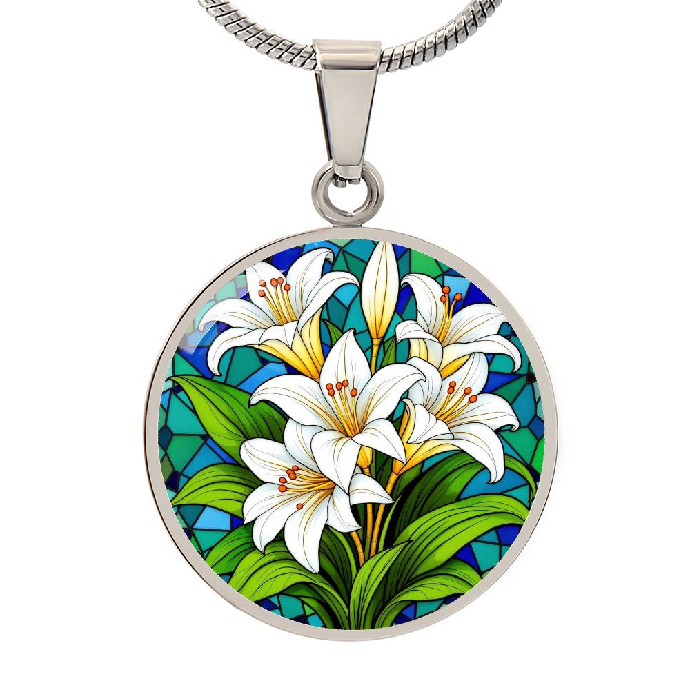 Lily of The Valley Necklace with Engraving
