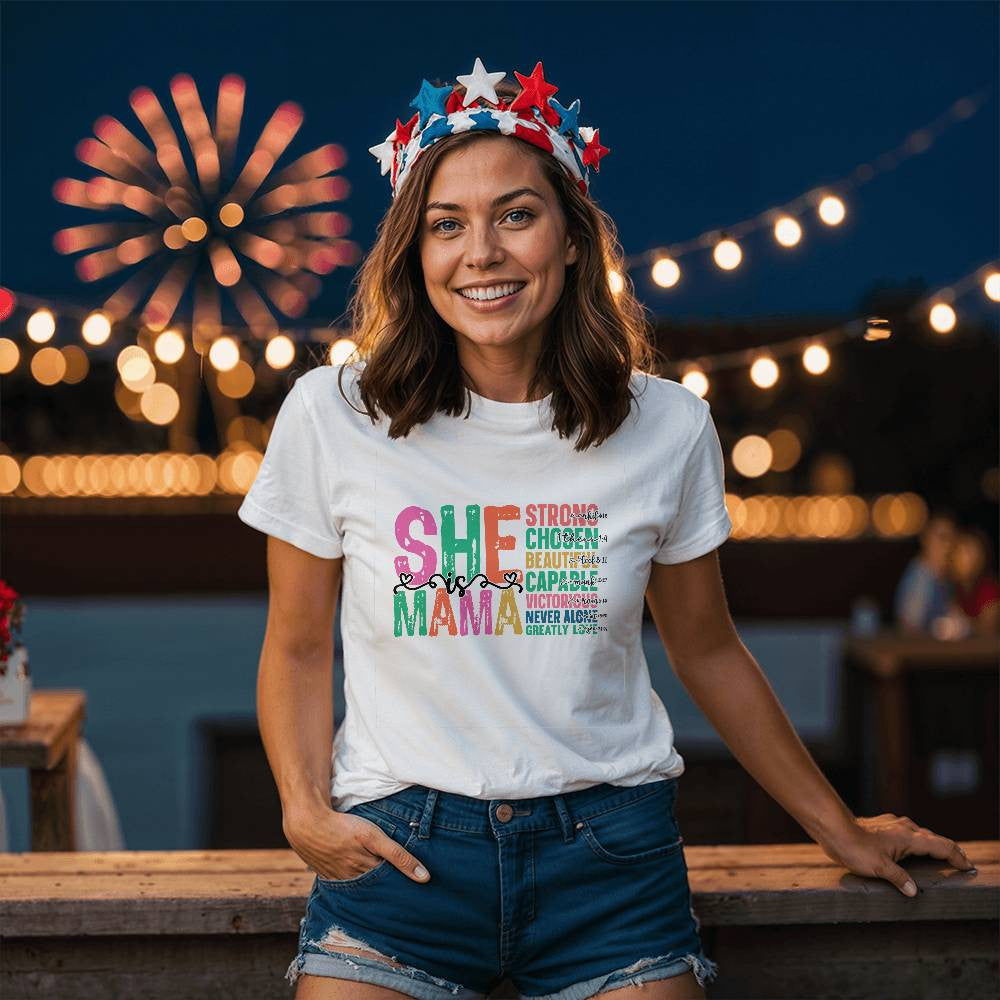 She Is Mama T-Shirt-[Heartfelt Family Gift]