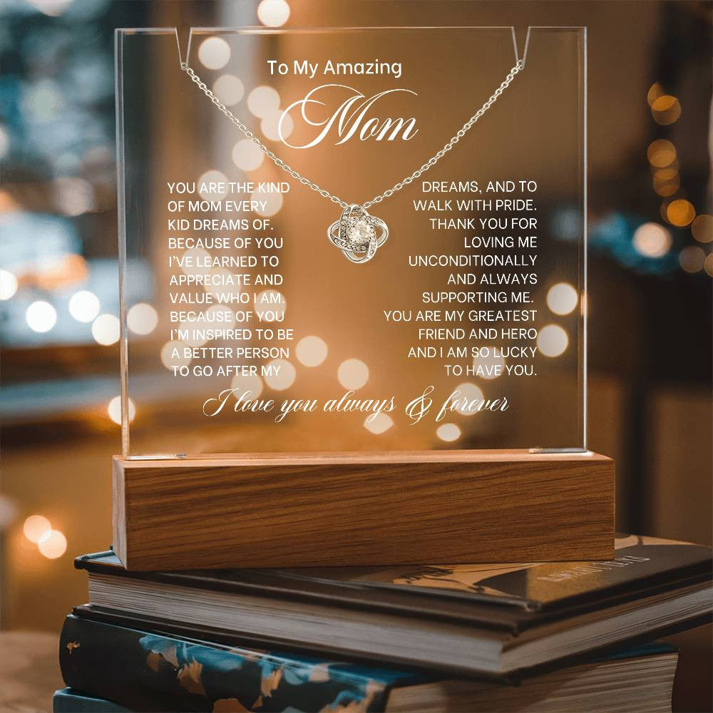 Mom Lighted Jewelry Holder with Necklace Gift Set-[Heartfelt Family Gift]
