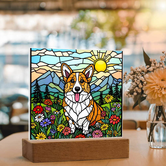 Corgi Dog Lighted Plaque
