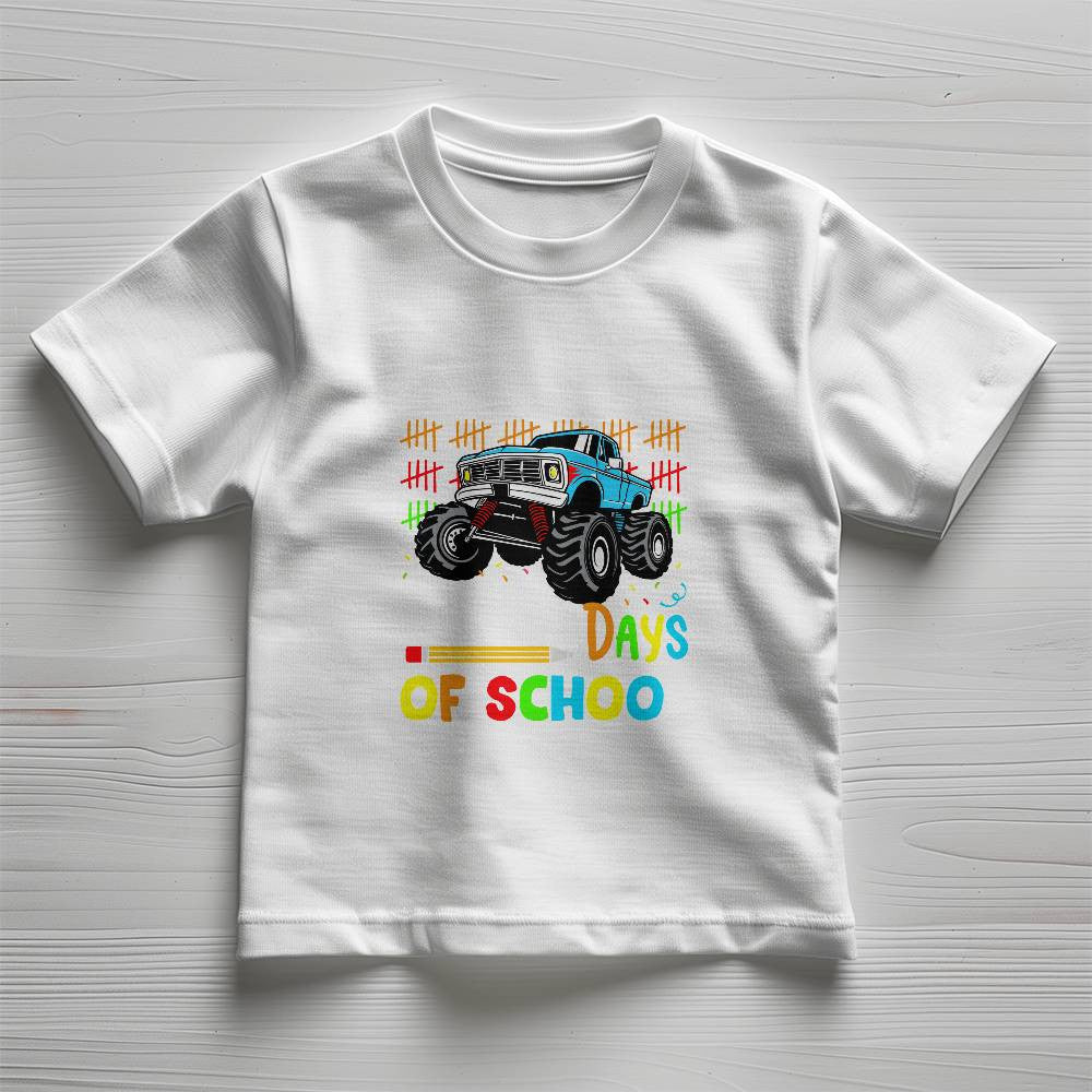 100 Days of School Truck T-shirt-[Heartfelt Family Gift]