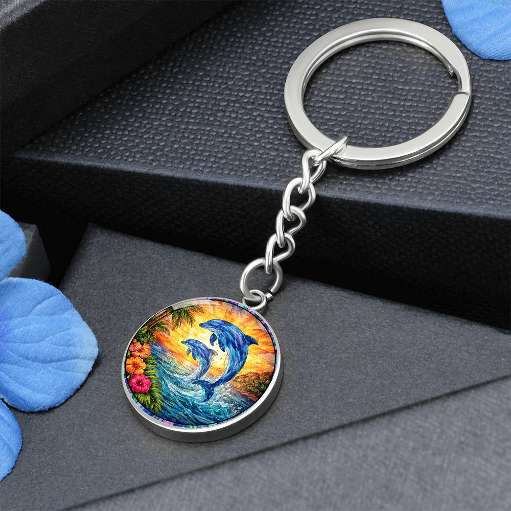 Dolphin Engraved Pendant Necklace