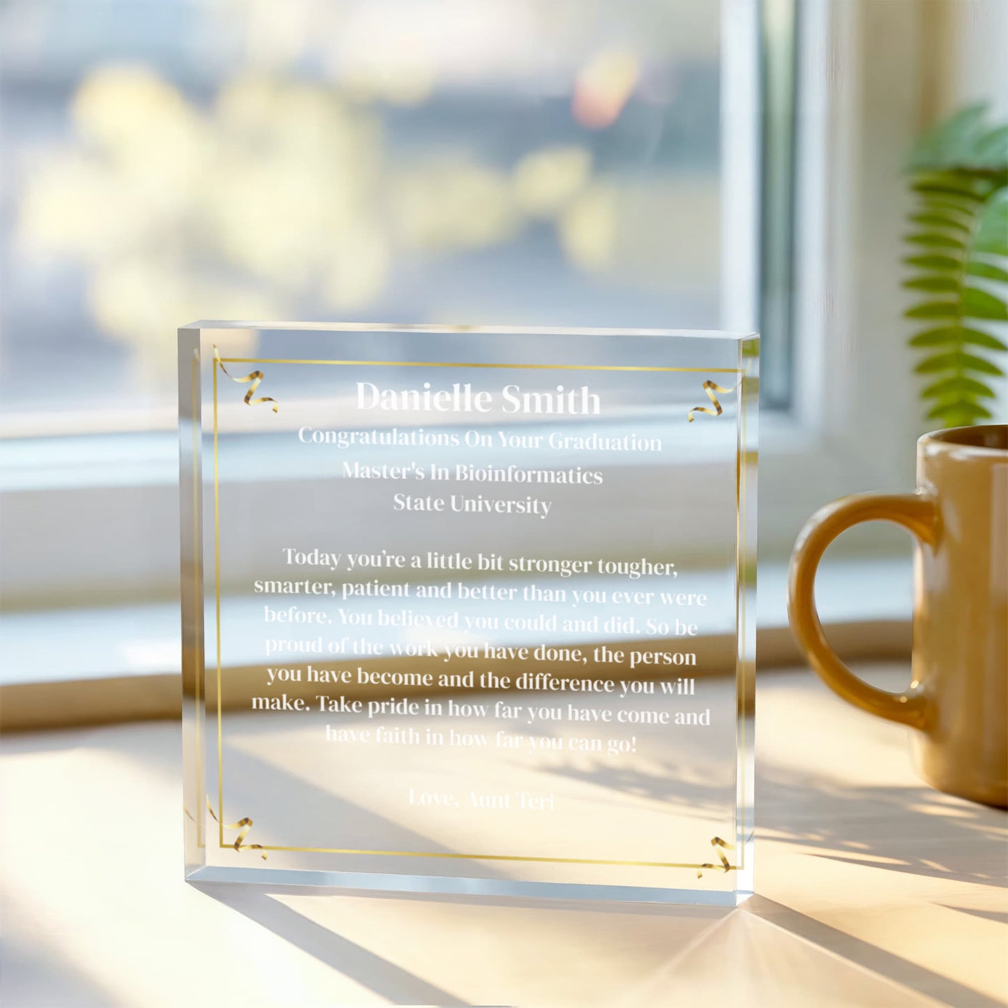 Graduation Acrylic Plaque Gift, Personalized Keepsake, Custom Graduation Award, Elegant Acrylic Display, Unique Graduate Present