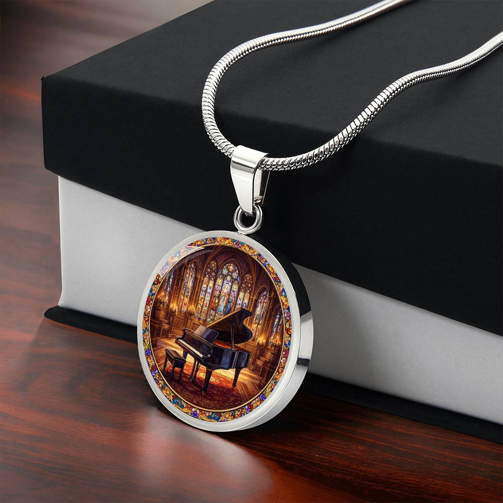 Grand Piano Necklace Pendant, Stained Glass Inspired Jewelry, Music Lover Gift, Elegant Piano Keychain, Unique Bracelet Charm, Gift for Pianists