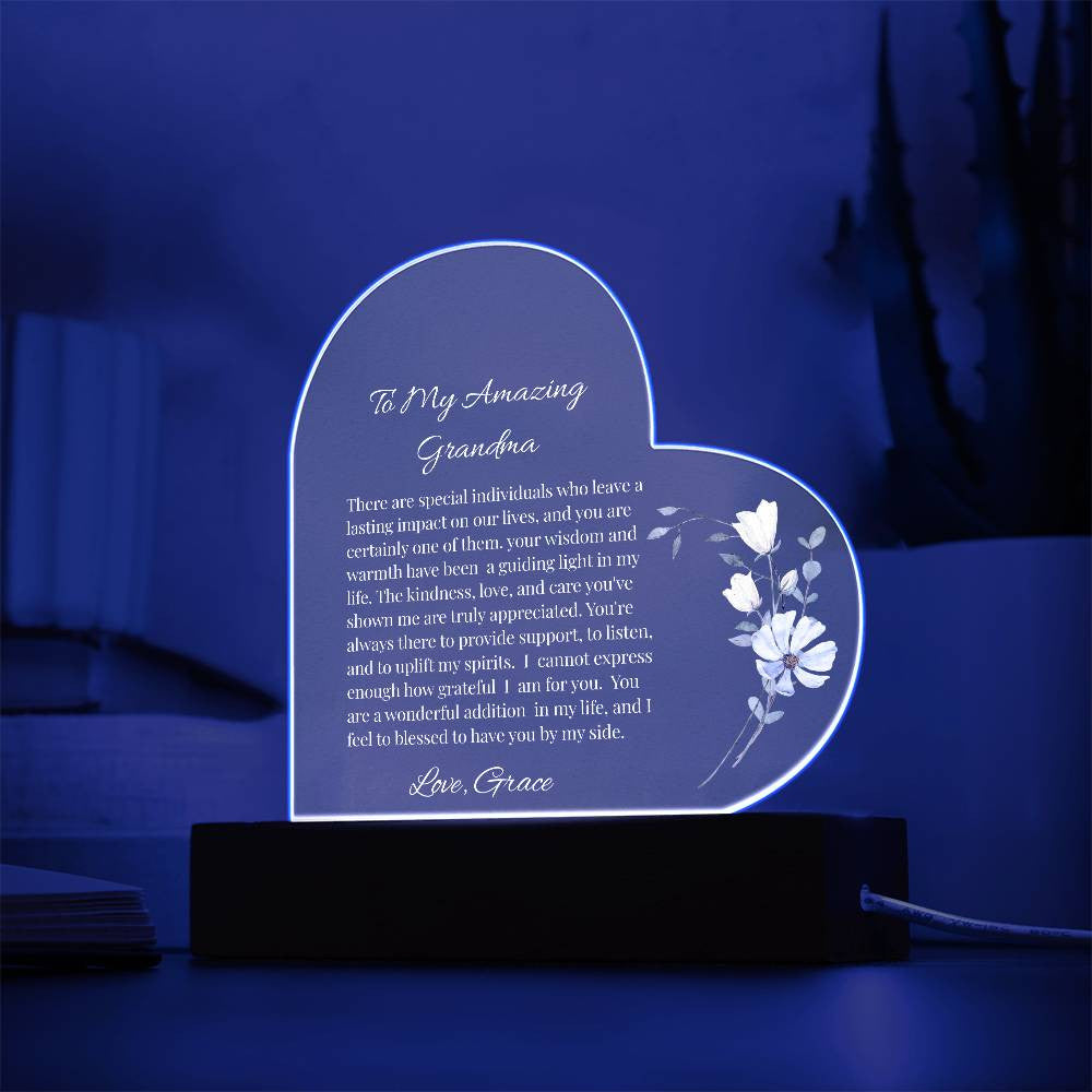 Grandma Acrylic Heart Plaque
