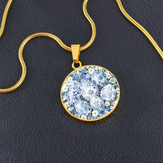 Delft Blue White Easter Eggs Charm Pendant Gift-[Heartfelt Family Gift]