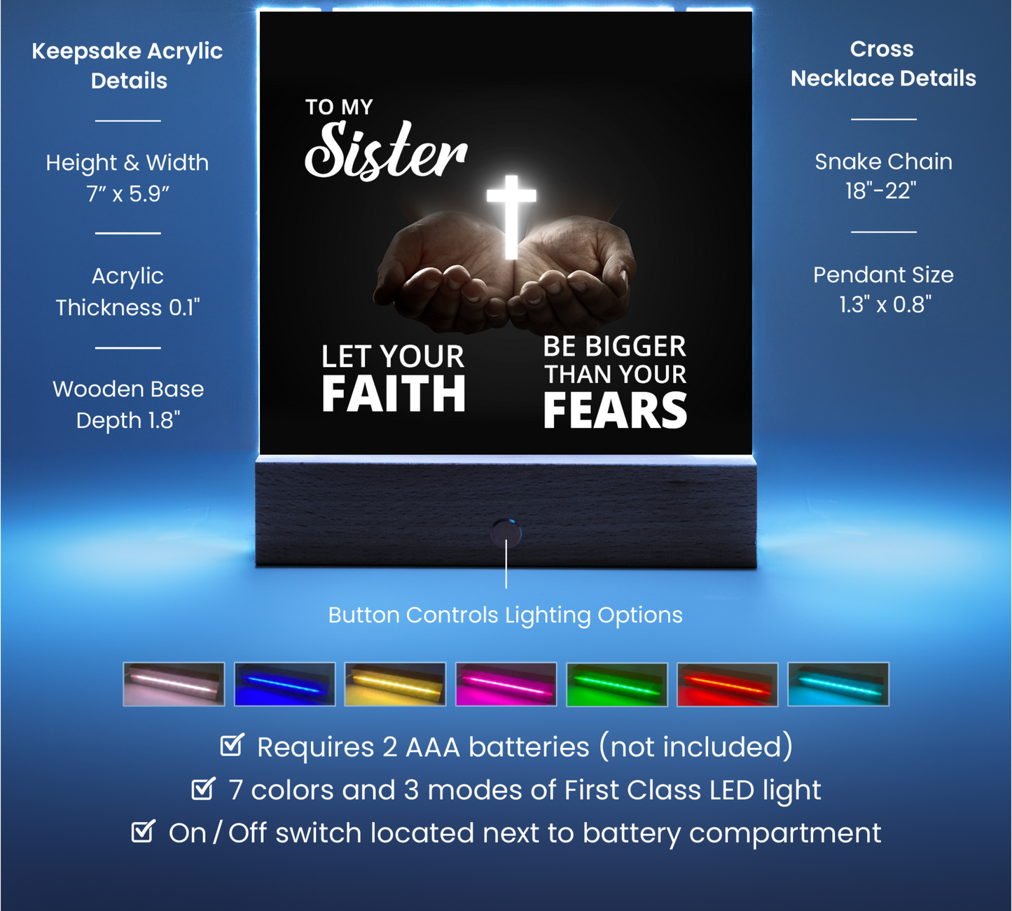 Sister Faith Religious Plaque & Cross Gift Set-[Heartfelt Family Gift]