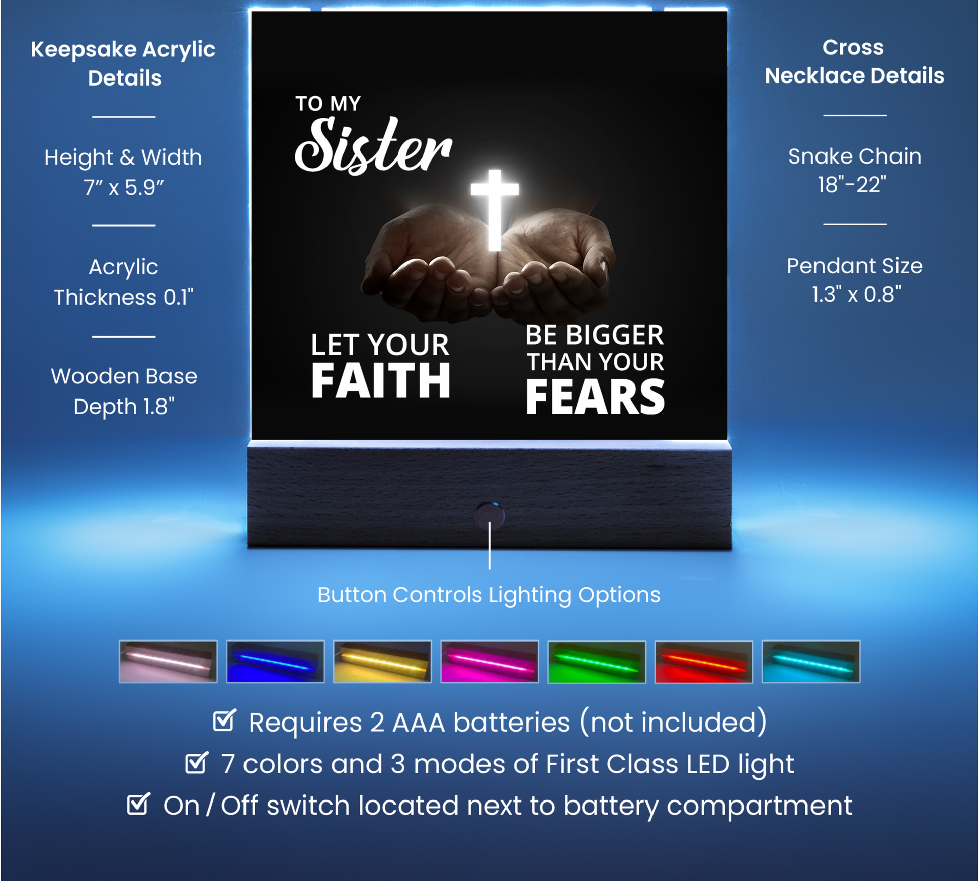 Sister Faith Religious Plaque & Cross Gift Set-[Heartfelt Family Gift]