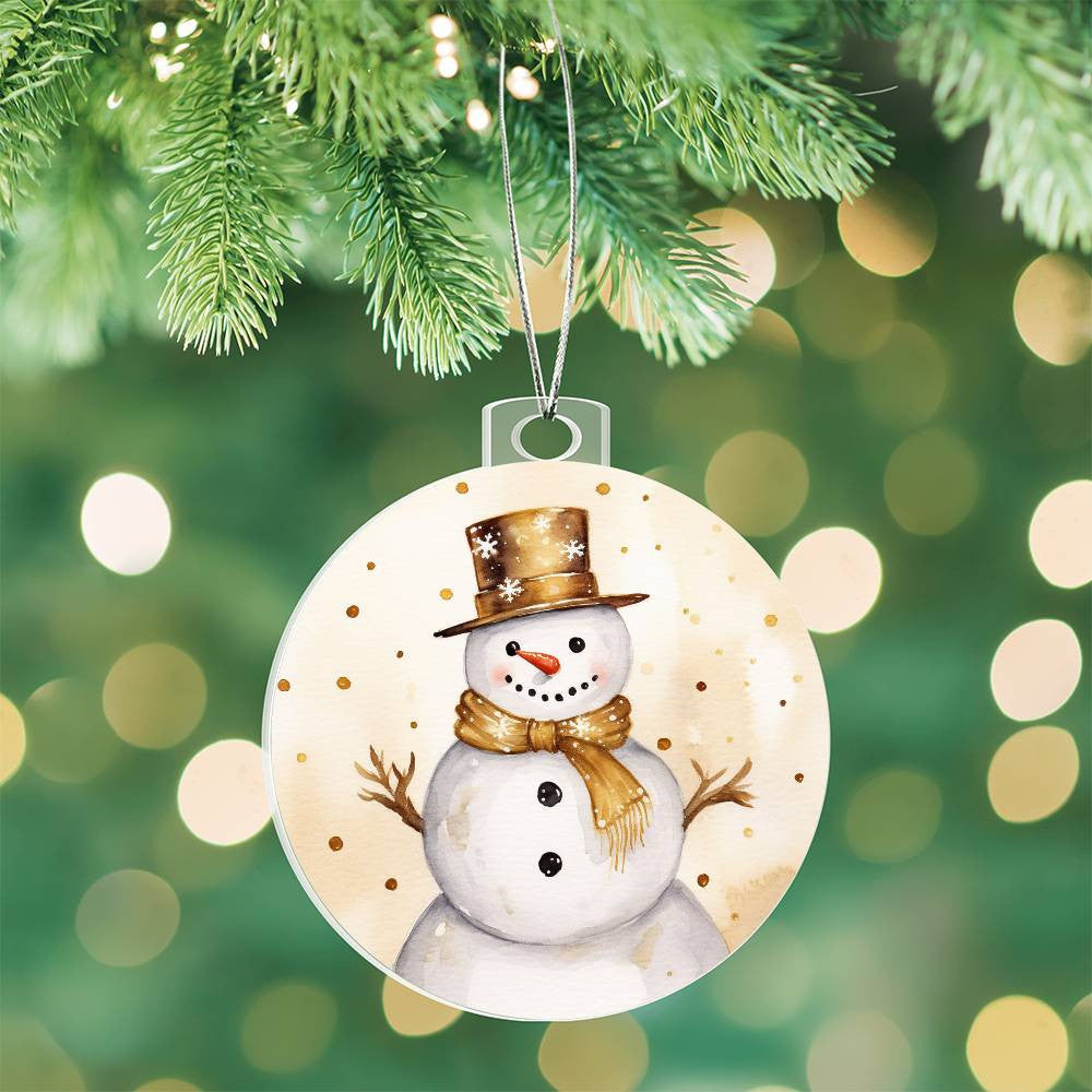 Golden Christmas Acrylic Christmas Ornament-[Heartfelt Family Gift]