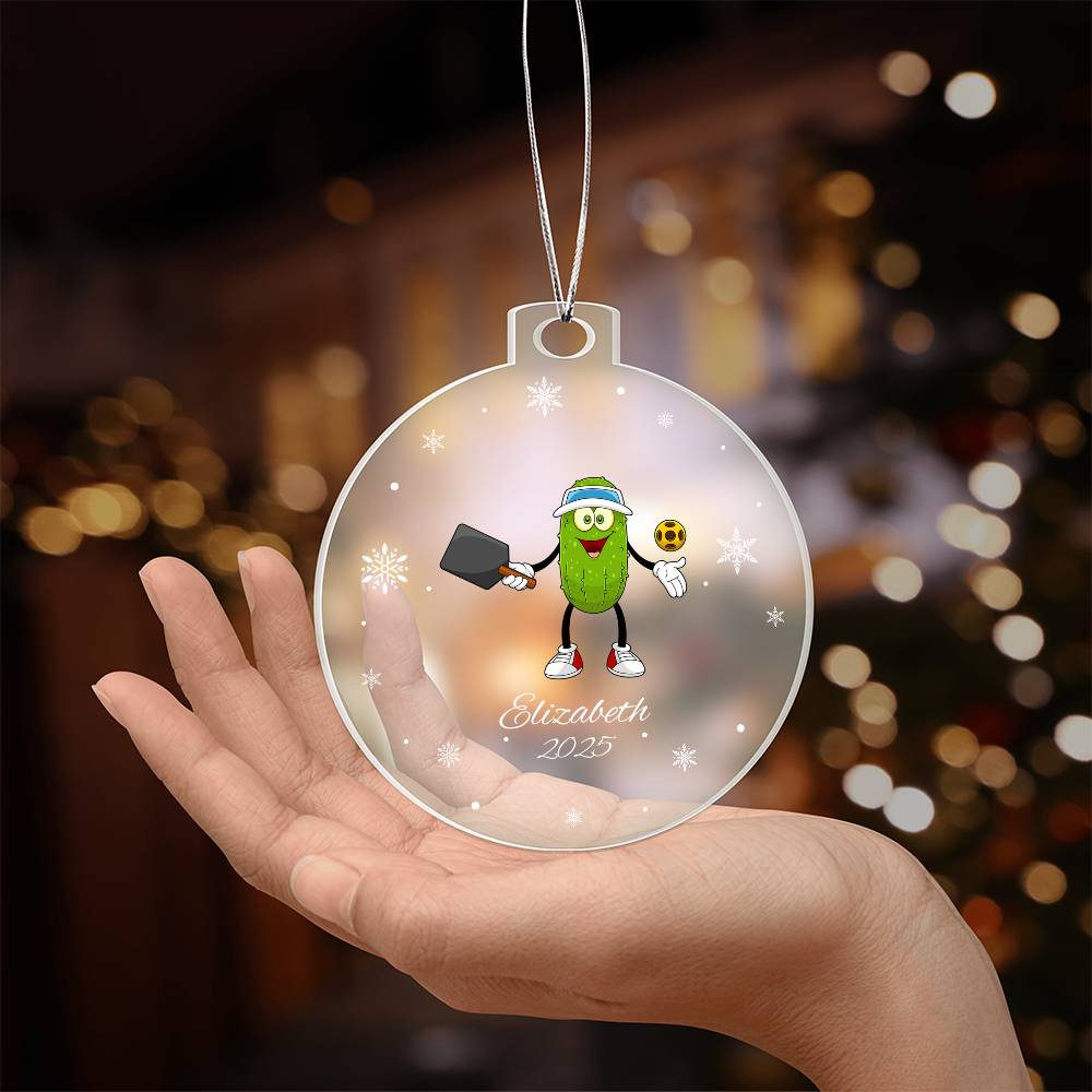 Pickleball Player Christmas Ornament