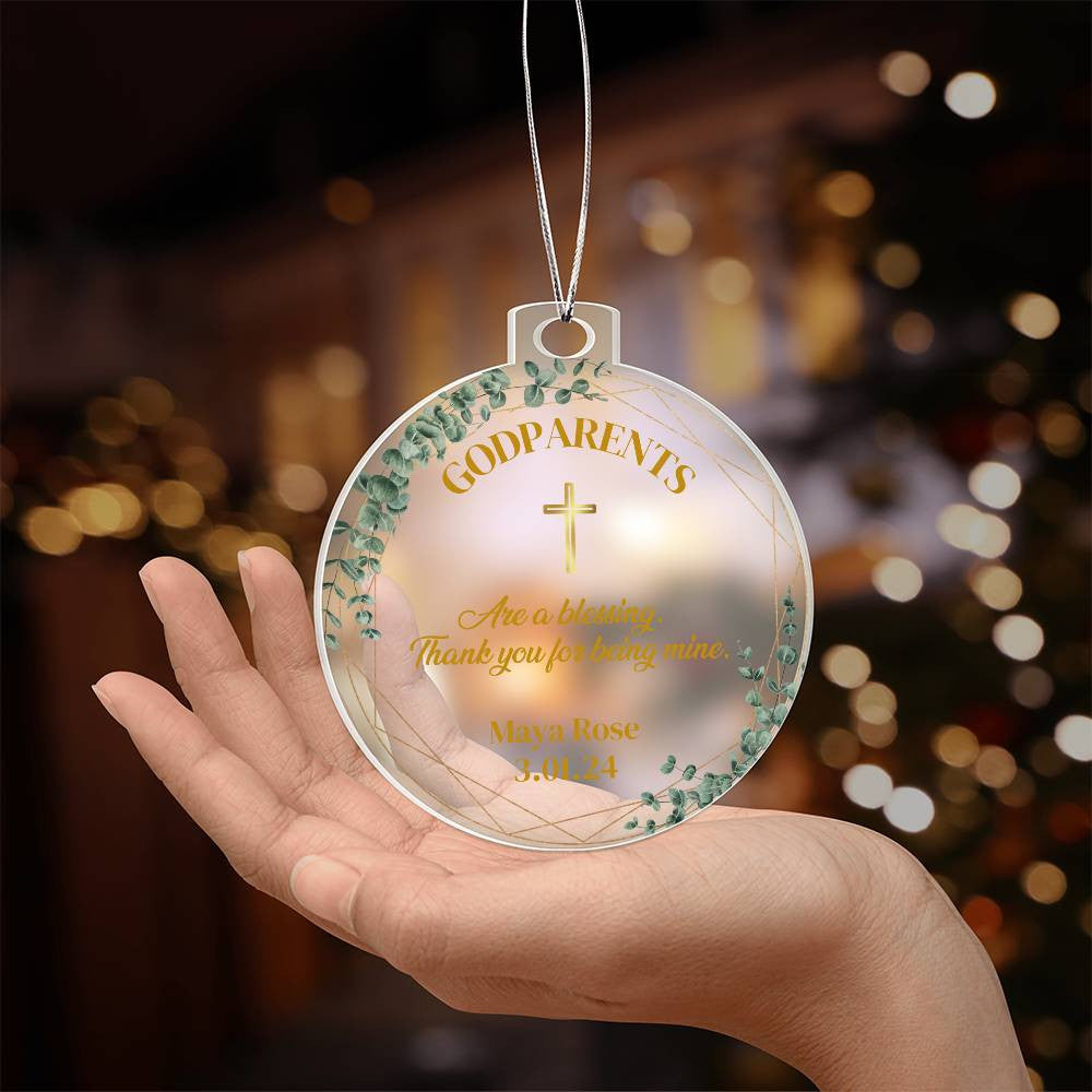 Godparents Christmas Ornament-[Heartfelt Family Gift]