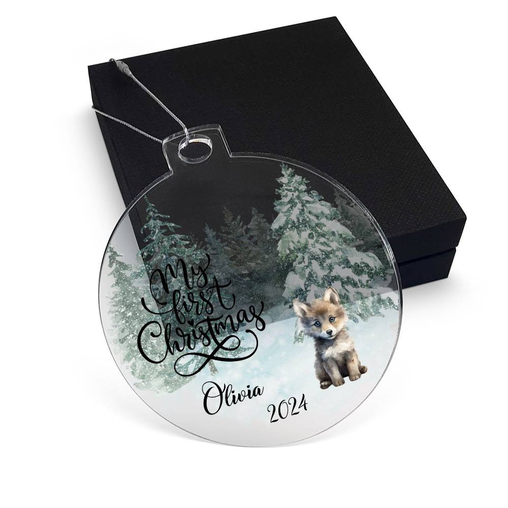 Baby 1st Christmas Fox Acrylic Ornament-[Heartfelt Family Gift]