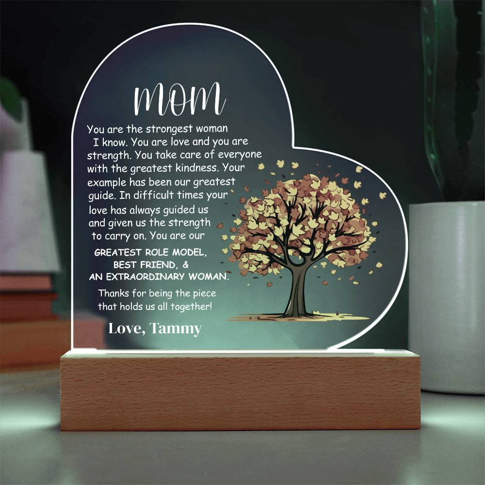 Mom Heart Acrylic Plaque Gift