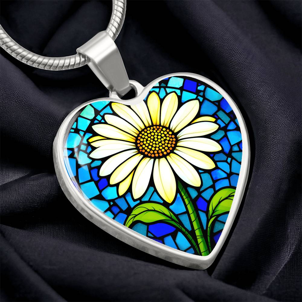 Sunflower Floral Necklace with Engraving