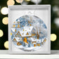 Blue Snow Covered Village Acrylic Christmas Ornament-[Heartfelt Family Gift]