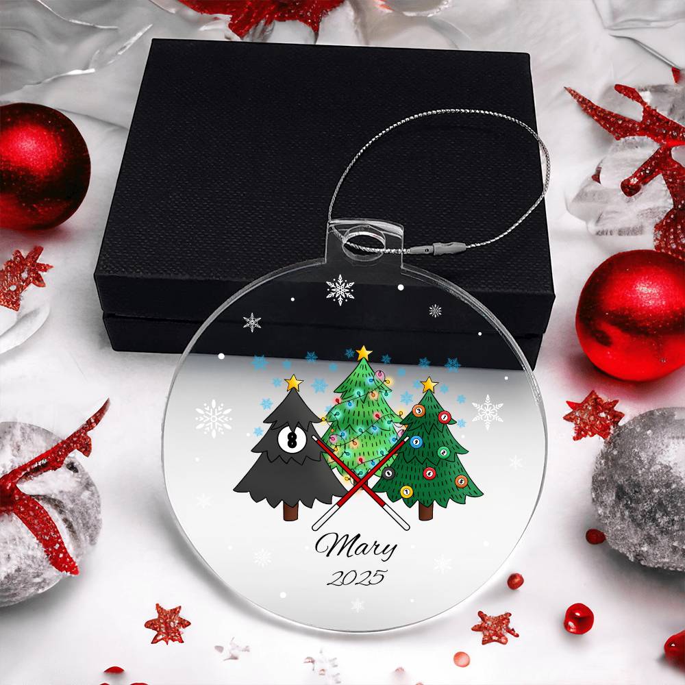 Pool Christmas Tree Ornament Acrylic Ornament Plaque
