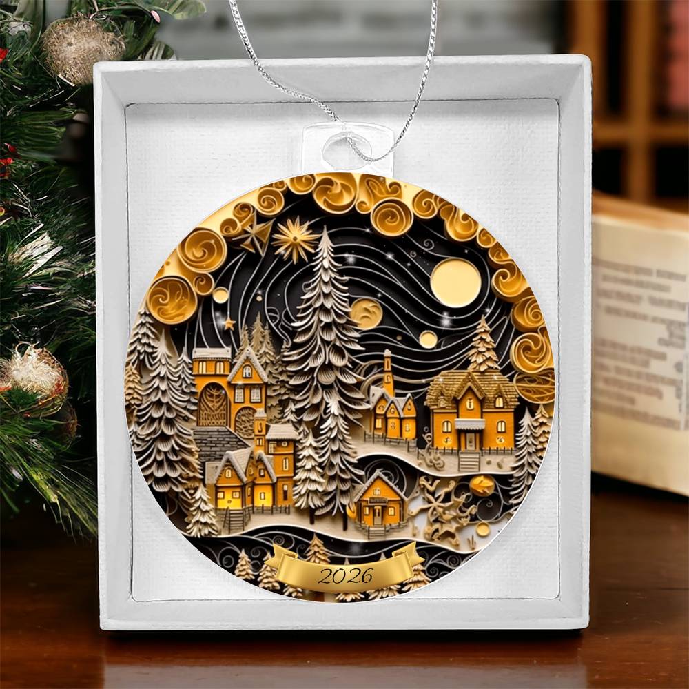 Christmas Village Acrylic Ornament