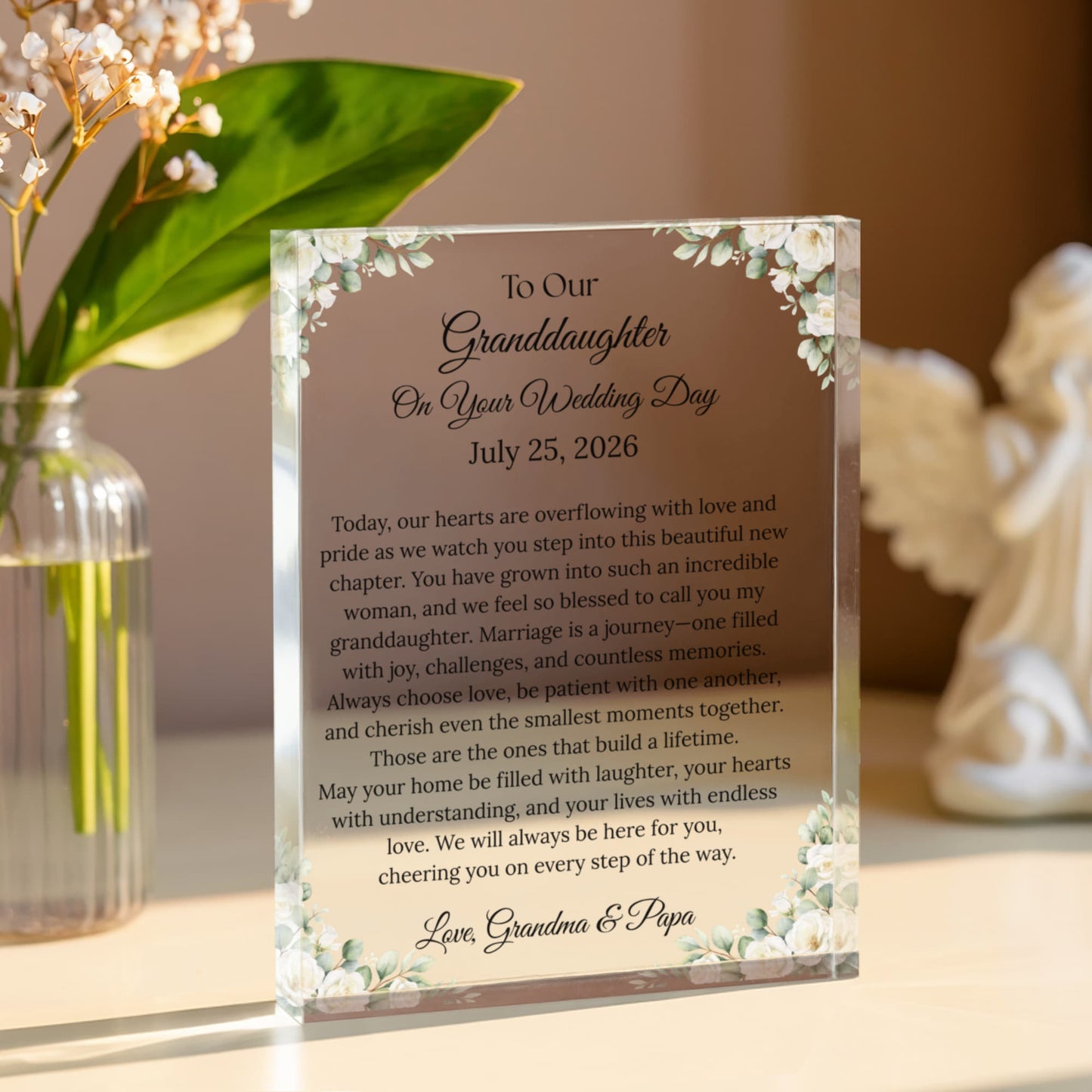 To Our Granddaughter On Your Wedding Day