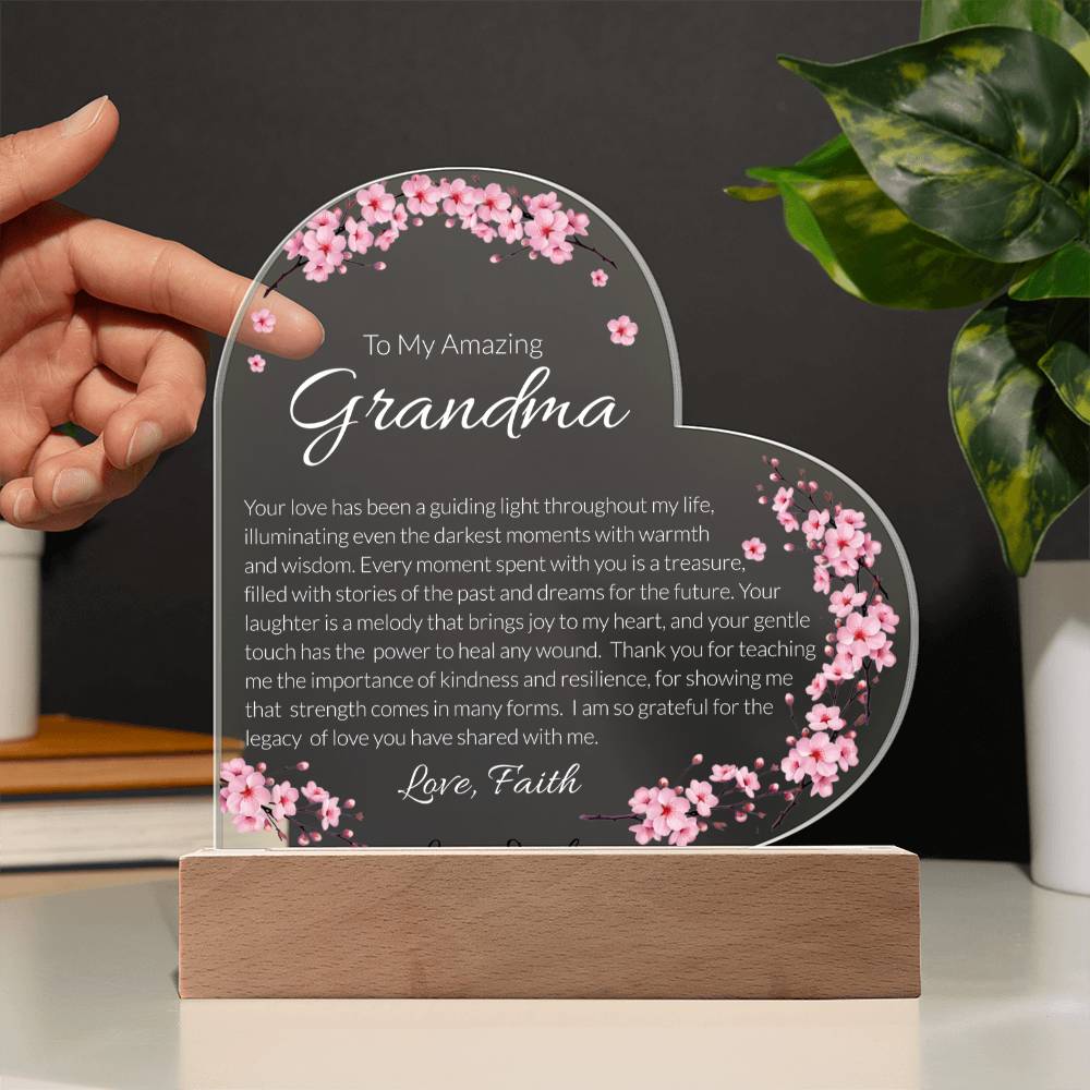 Grandma Acrylic Heart Plaque