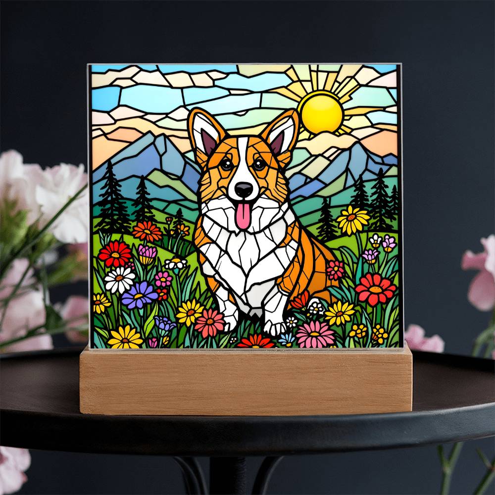 Corgi Dog Lighted Plaque