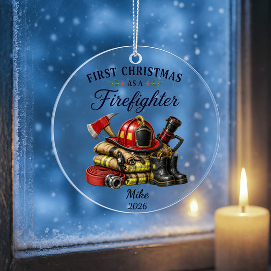 1st Christmas As A Firefighter Ornament