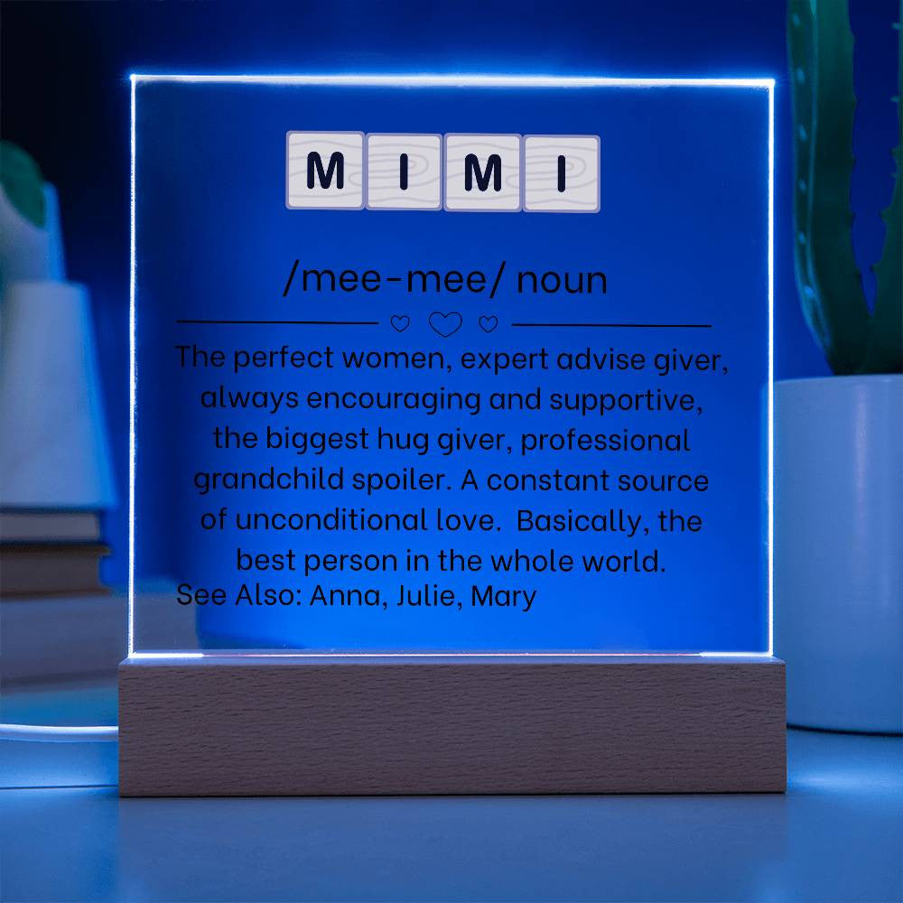 Mimi Definition Acrylic Plaque-[Heartfelt Family Gift]